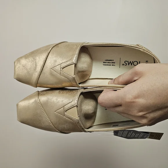 TOMS Alpargata Shoes in Champagne Shimmer - Picture 1 of 6